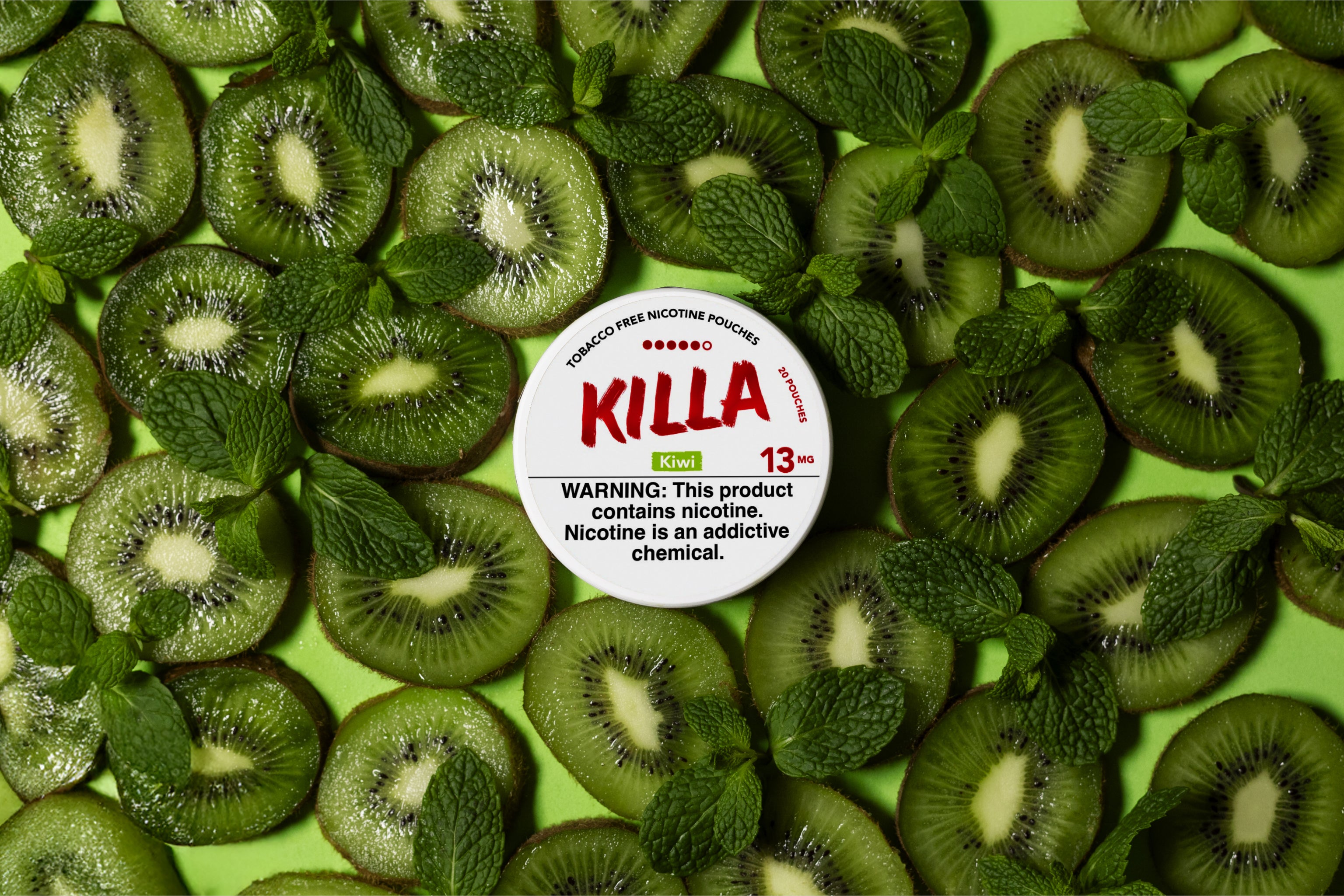 Killa Kiwi Nicotine Pouch 13mg | Flavored Nicotine Pouches – FeelKick